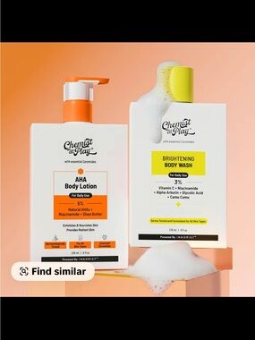 Brightening Body Wash & AHA Body Lotion Set - Yellow & Orange